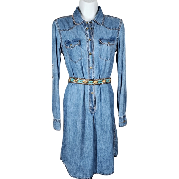 ARIAT GIRLS CALF HAIR AND BEADED LEATHER BELT \